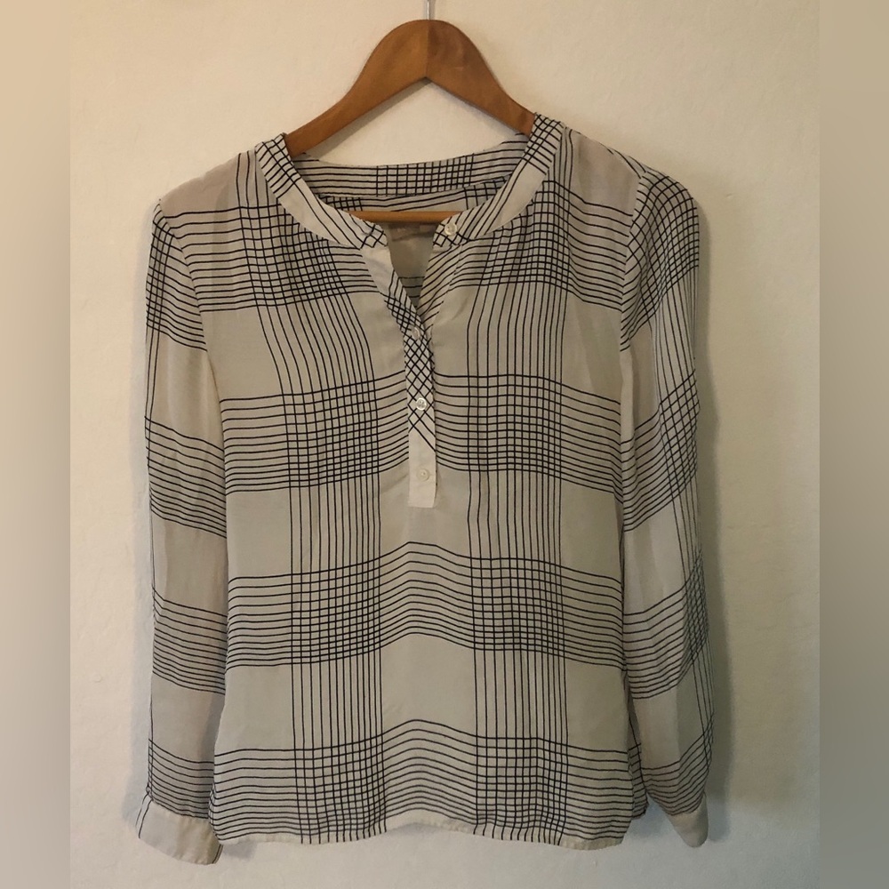 Plaid Women's Top - Black and White